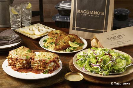 Maggiano's Little Italy signature dishes Mom's LasagnaChicken ParmesanRigatoni "D"